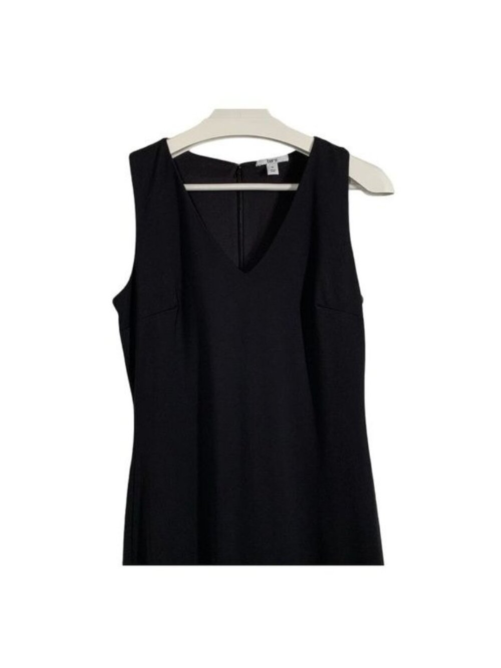 Bar III Dress Womens Medium Black Asymmetrical Hem Sleeveless Midi V Neck - Picture 2 of 8